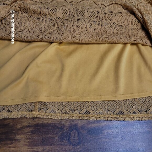 Catherine's Floral Lace Baby Doll Top 3x Lined Stretch Boho Western Country Girl - Picture 3 of 9